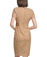 Calvin Klein Women's Tweed Belted Sheath Dress