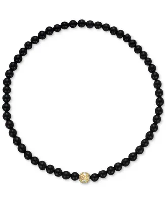 Zoe Lev Onyx & Diamond Accent Bead Stretch Bracelet in 14k Gold