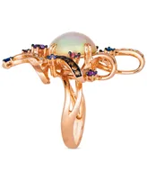 Le Vian Crazy Collection Multi-Gemstone (2-3/8 ct. t.w.) & Diamond (1/2 ct. t.w.) Swirl Abstract Statement Ring in 14k Rose Gold