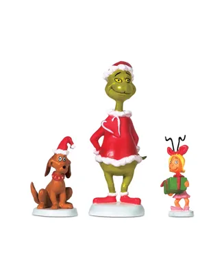 Department 56 Grinch, Max and Cindy-Lou Figurine, Set of 3