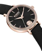 Versus Versace Women's Three-Hand Quartz Mar Vista Black Leather Strap 34mm