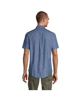 Lands' End Men's Short Sleeve Button Down Chambray Shirt