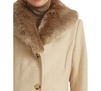 Lauren Ralph Lauren Petite Faux-Fur-Collar Coat