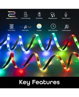 Geeni Prisma Symphony Smart Led Strip Lights, Rgbic Neon Color Changing Wi-Fi Lights with App Remote Control and Music Sync, Compatible with Alexa and