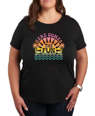 Air Waves Trendy Plus Summer Fun Graphic T-Shirt