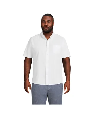 Lands' End Big & Tall Traditional Fit Short Sleeve Seersucker Shirt