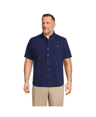 Lands' End Big & Tall Traditional Fit Short Sleeve Seersucker Shirt