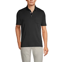 Lands' End Men's Short Sleeve Cotton Supima Polo Shirt with Pocket