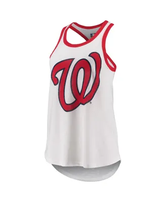 Women's G-iii 4Her by Carl Banks White Washington Nationals Tater Racerback Tank Top