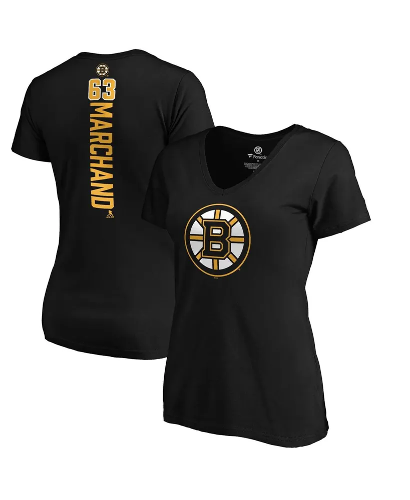 Women's Fanatics Brad Marchand Black Boston Bruins Playmaker V-Neck T-shirt