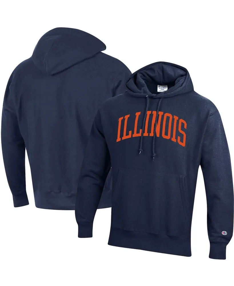 Men's Champion Navy Illinois Fighting Illini Team Arch Reverse Weave Pullover Hoodie