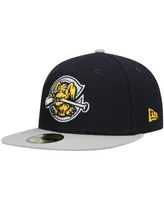 Men's New Era Navy Charleston RiverDogs Authentic Collection Road 59FIFTY Fitted Hat