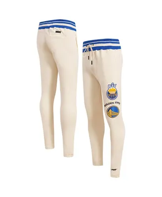 Men's Pro Standard Cream Golden State Warriors Retro Classic Fleece Sweatpants