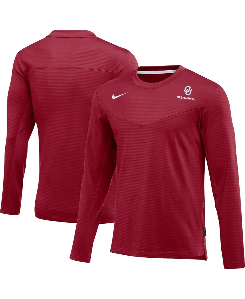 Men's Nike Crimson Oklahoma Sooners Game Day Sideline Performance Long Sleeve T-shirt