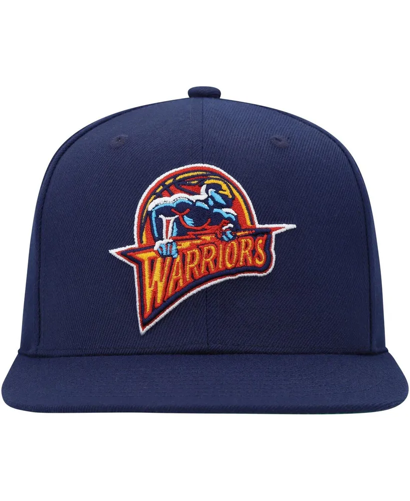 Men's Mitchell & Ness Navy Golden State Warriors Hardwood Classics Mvp Team Ground 2.0 Fitted Hat