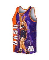 Men's Mitchell & Ness Steve Nash Purple Phoenix Suns Hardwood Classics Player Burst Tank Top