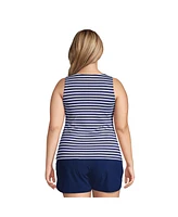 Lands' End Women's Plus Size Ddd-Cup High Neck Upf 50 Modest Tankini Swimsuit Top