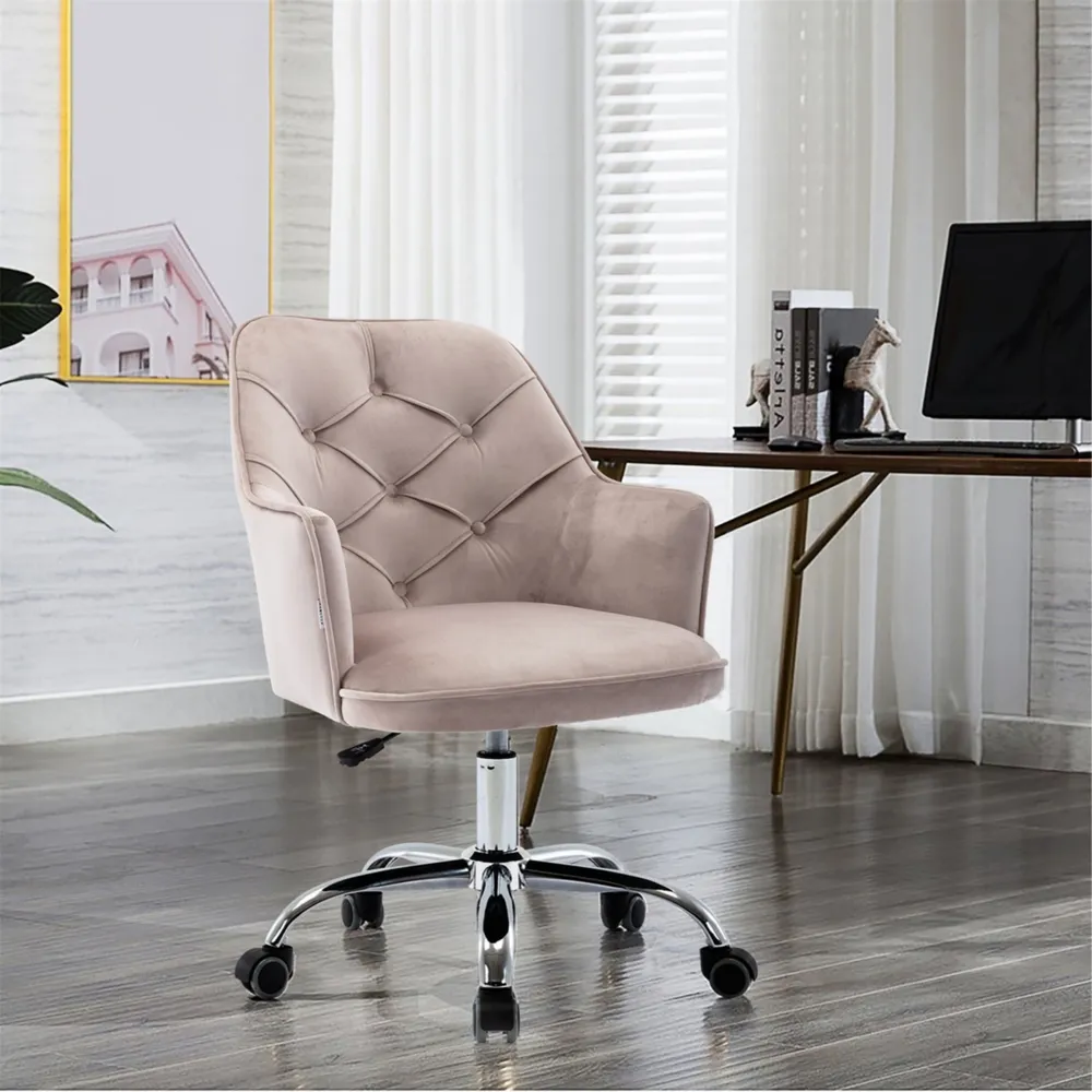Simplie Fun Velvet Swivel Shell Chair For Living Room, Modern Leisure Armchair, Office Chair