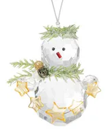 Kissing Krystals Teeny Mistletoe Snowman with Gold-tone Stars Ornament