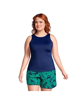 Lands' End Plus Size Ddd-Cup High Neck Upf 50 Modest Tankini Swimsuit Top