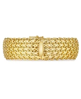 Italian Gold Wide Mesh Link & Chain Bracelet 14k