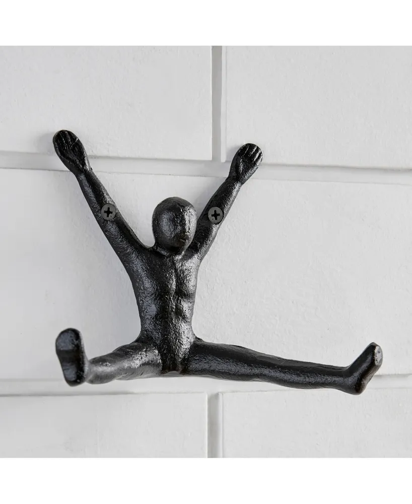 Danya B Athlete Sculpture Cast Iron 2-Piece Wall Mount Double Hook Set