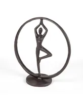 Danya B Yoga Tree Circle Cast Iron Sculpture