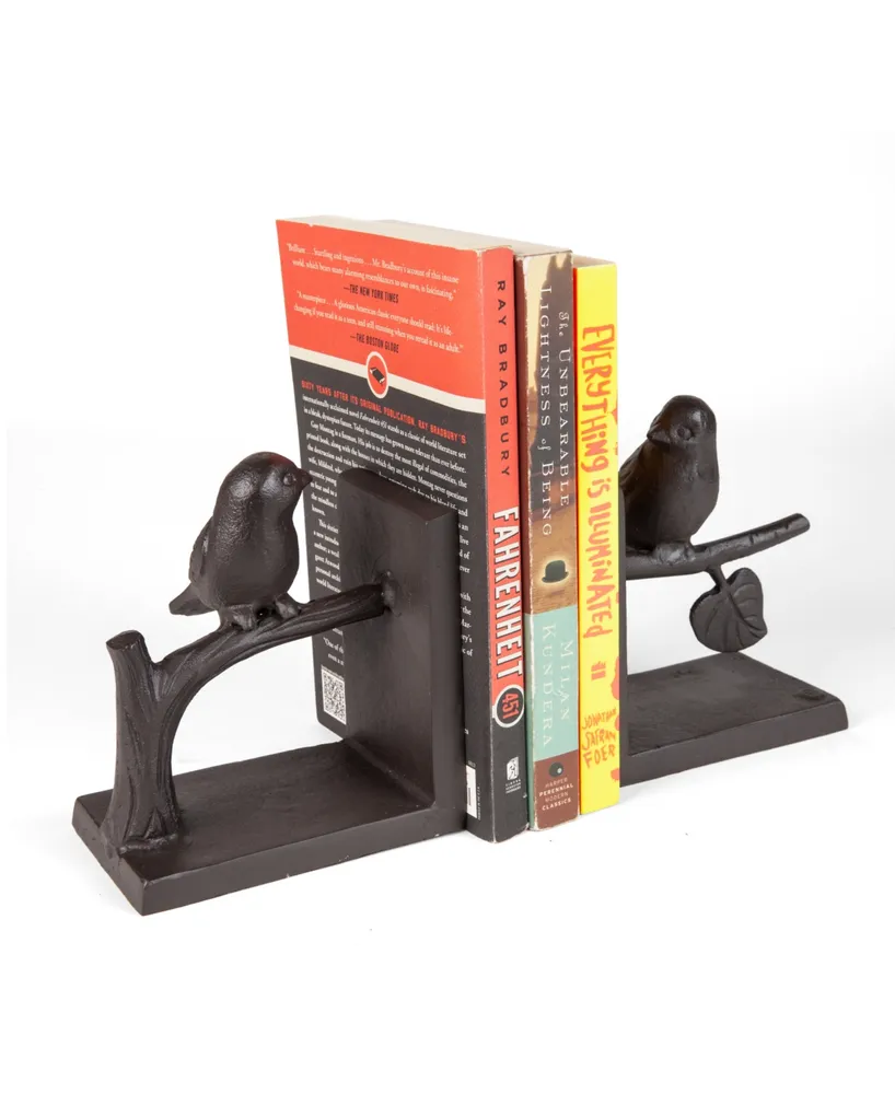 Danya B Birds on Branch Cast Iron Bookend Set