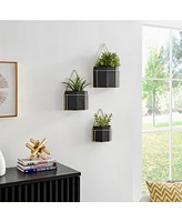 Danya B Modern Geometric Metal 3-Piece Wall Planters Set