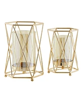 Danya B Prism Warm Hurricane 2-Piece Candle Holders Set