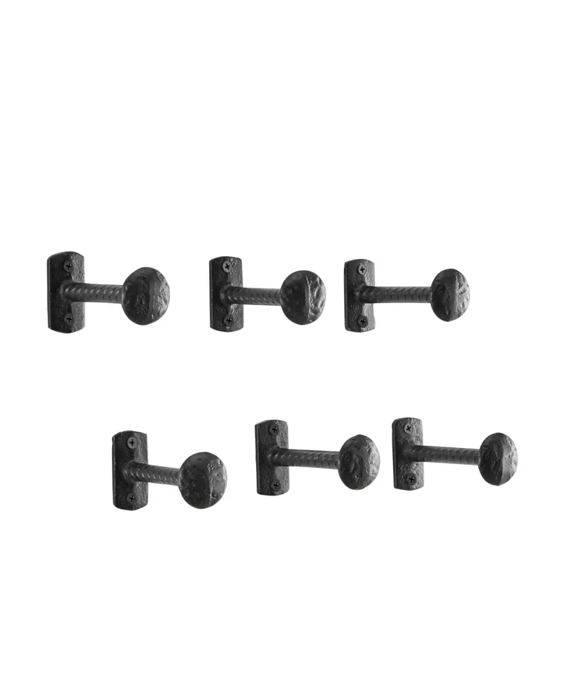 Danya B Industrial Decorative Cast Iron 6-Piece Nail Head Wall Hooks Set