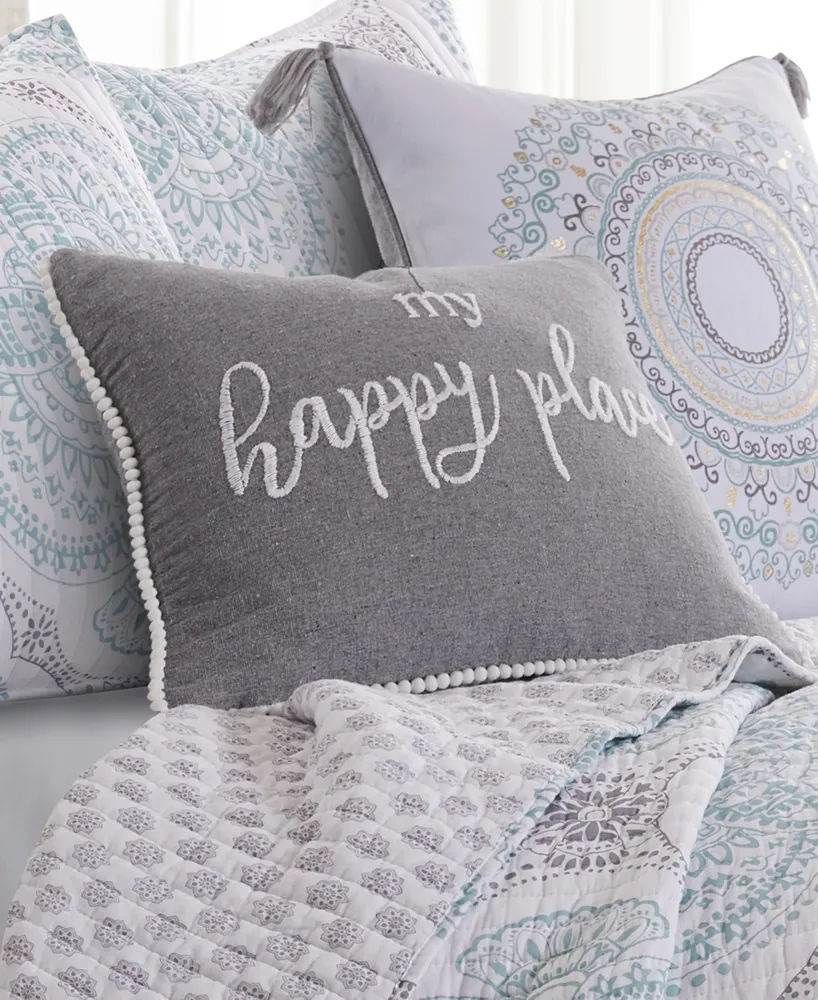 Levtex Shutters My Happy Place Decorative Pillow, 18" x 14"