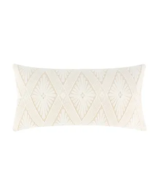 Levtex Lorrance Diamond Embroidered Decorative Pillow, 24" x 12"