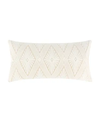 Levtex Lorrance Diamond Embroidered Decorative Pillow, 12" x 24"