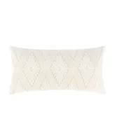 Levtex Lorrance Diamond Embroidered Decorative Pillow, 24" x 12"