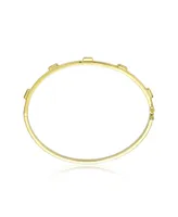 Rachel Glauber 14k Gold Plated Cubic Zirconia Bangle Box Clasps Bracelet