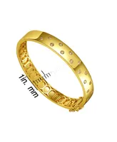 Rachel Glauber 14k Yellow Gold Plated with Cubic Zirconia Starry Sky Bangle Bracelet