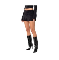 Women's Low Waist Mini Skirt With Gatherings