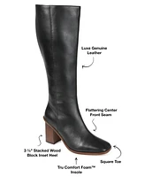 Journee Signature Women's Tamori Stacked Heel Knee High Boots