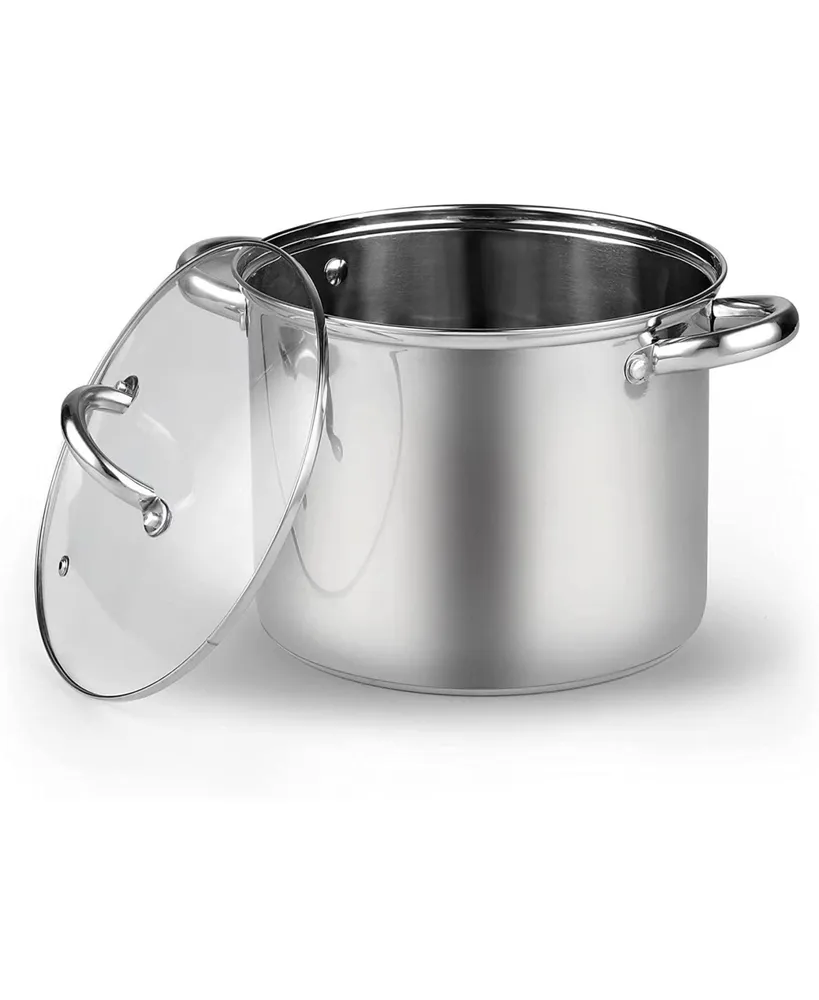 Cook N Home Stockpot with Lid, Basics Stainless Steel Soup Pot, 12-Quart