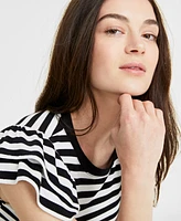 On 34th Women's Flutter-Sleeve Ribbed Top, Created for Macy's