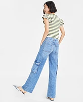 On 34th Women's Flutter-Sleeve Ribbed Top