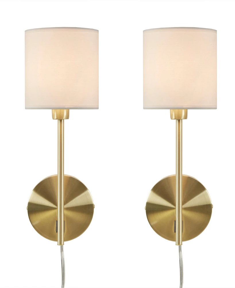 510 Design Conway Metal Wall Sconce with Cylinder Shade, Set Of 2