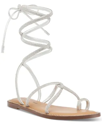Wild Pair Gennifer Lace-Up Ankle-Tie Flat Sandals, Created for Macy's