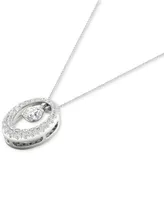 Diamond Orbital Halo Pendant Necklace (1/3 ct. t.w.) in 10k White Gold, 16" + 2" extender