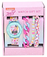 Accutime Girl's Jojo Siwa Multi Color Silicone Strap Watch 35mm Set