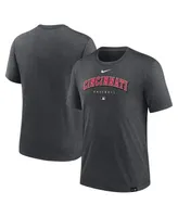Men's Nike Heather Charcoal Cincinnati Reds Authentic Collection Early Work Tri-Blend Performance T-shirt