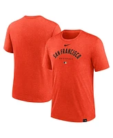 Men's Nike Heather San Francisco Giants Authentic Collection Early Work Tri-Blend Performance T-shirt