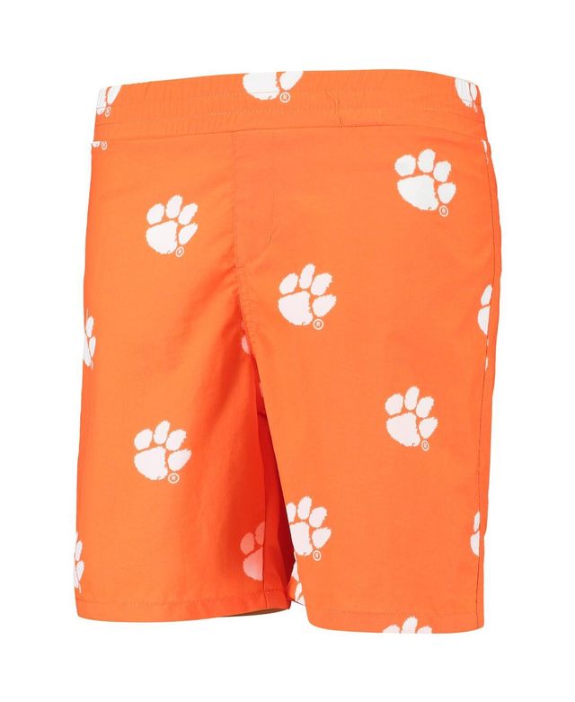 Big Boys and Girls Columbia Orange Clemson Tigers Backcast Printed Omni-Shade Shorts