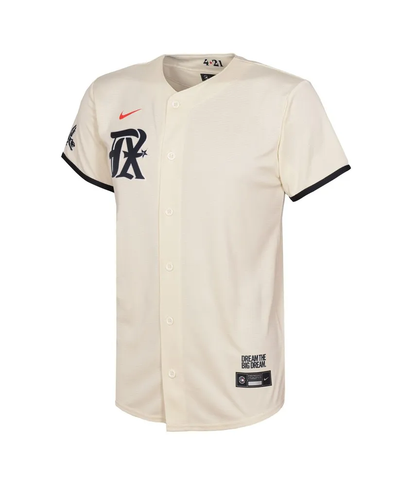 Toddler Boys and Girls Nike Cream Texas Rangers 2023 City Connect Replica Jersey